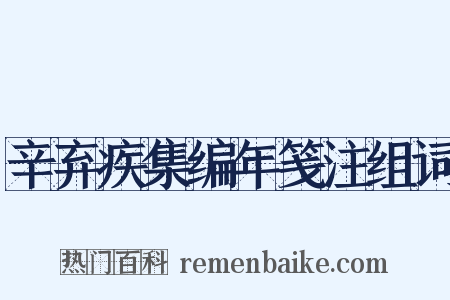 辛弃疾集编年笺注组词是什么意思的图片